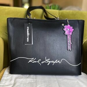 Karl Lagerfeld Paris "Adele" Tote with Floral Charm